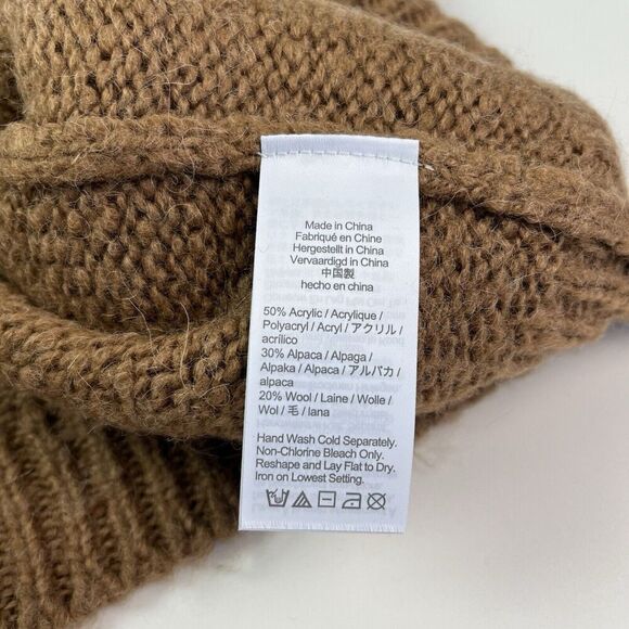 J Crew Pullover Sweater M Brown Wool Alpaca Oversized Chunky cabincore - Picture 12 of 14